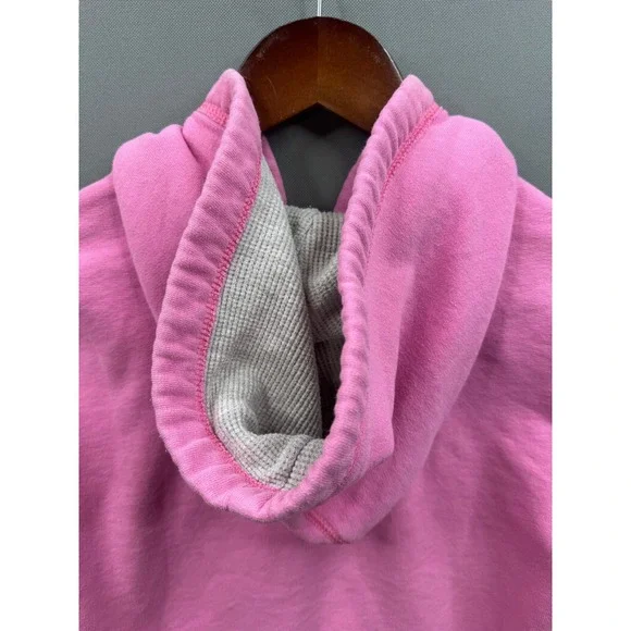 Abercrombie‎ & Fitch Girls Pink Full Zip Hoodie Y2K Logo Sleeve Small Stain - Picture 10 of 11